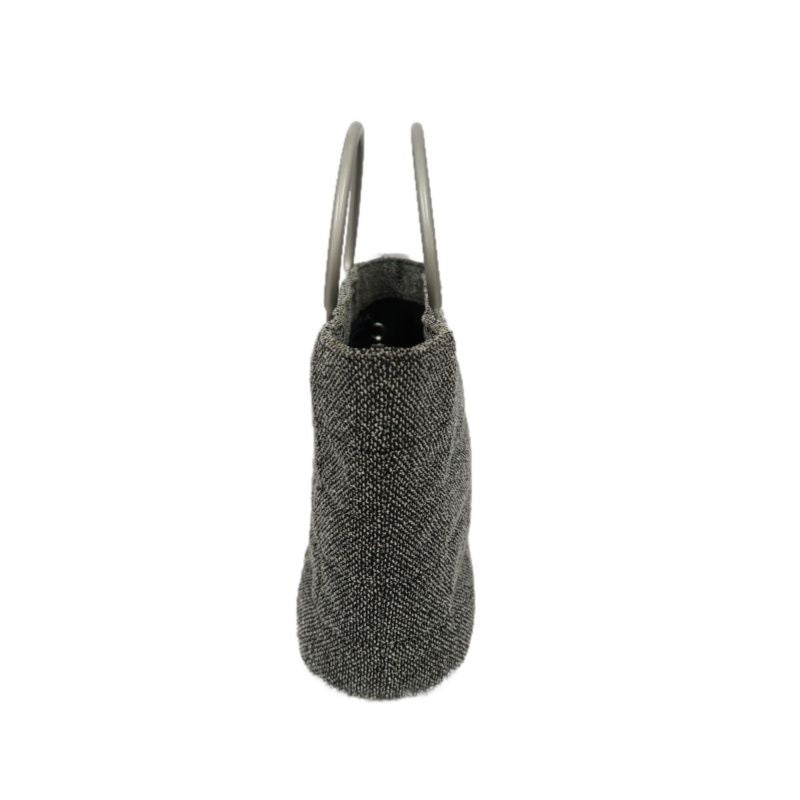 CHANEL Grey Tweed Handbag | W/Authenticity Card & Dust Bag