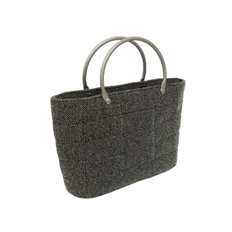CHANEL Grey Tweed Handbag | W/Authenticity Card & Dust Bag