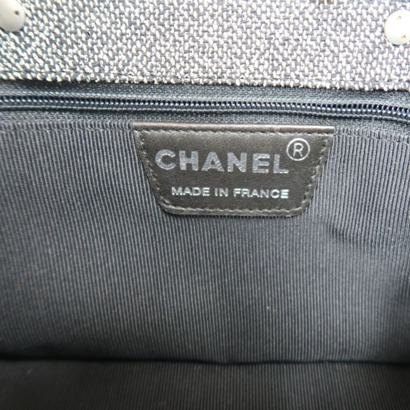 CHANEL Grey Tweed Handbag | W/Authenticity Card & Dust Bag