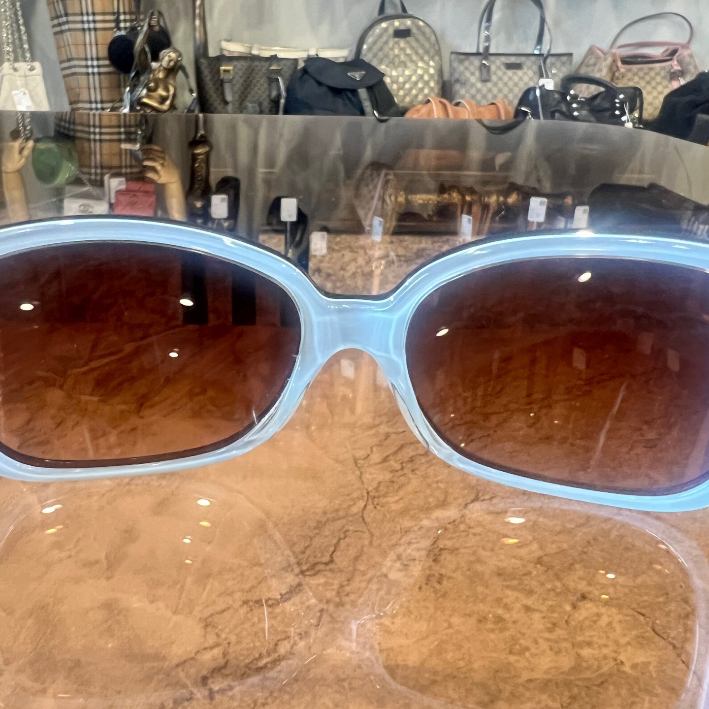 Coach Brown Resin Frame Sunglasses With Case