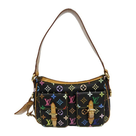 LOUIS VUITTON Lodge PM Multicolore Black Shoulder Bag with CK Initials Name Tag