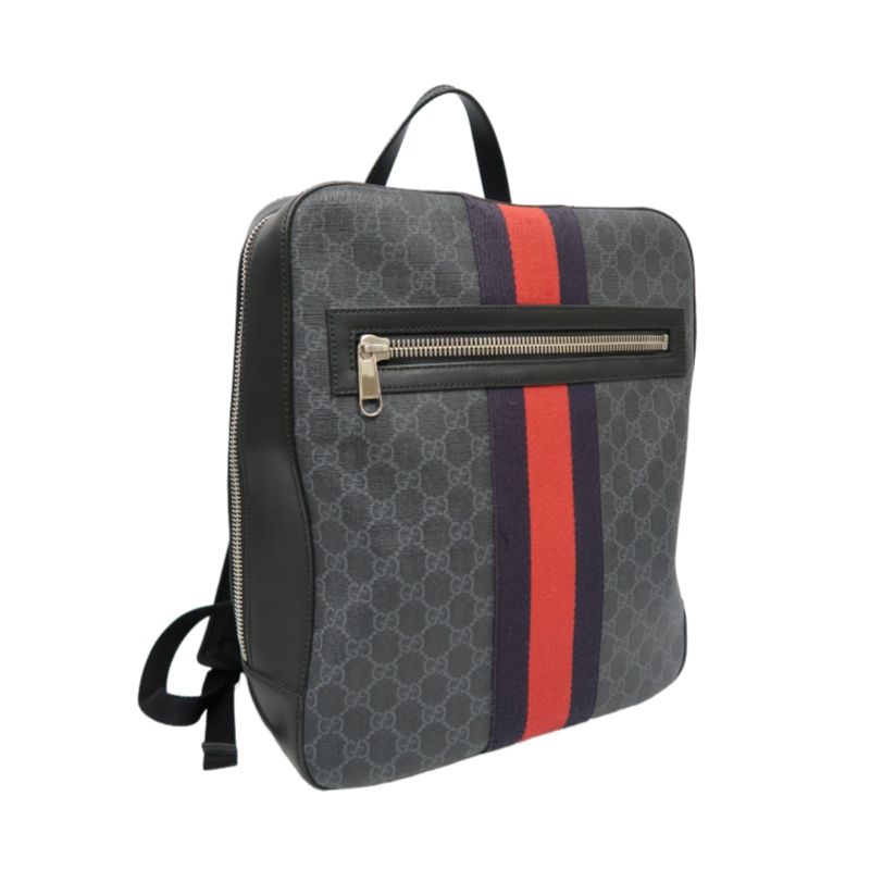 GUCCI Black & Red GG Supreme PVC Backpack