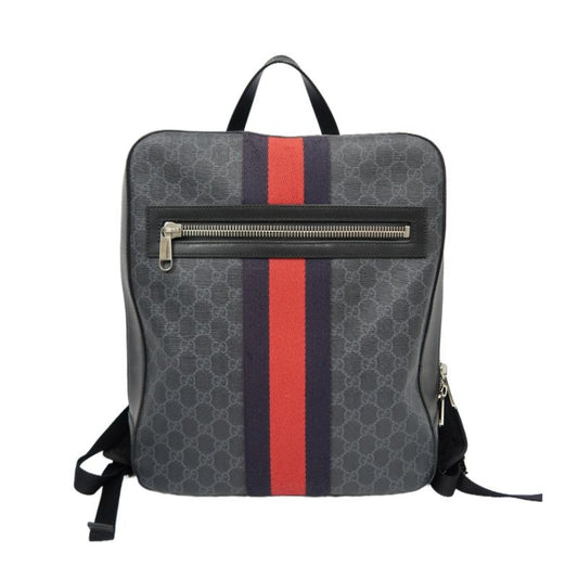 GUCCI Black & Red GG Supreme PVC Backpack