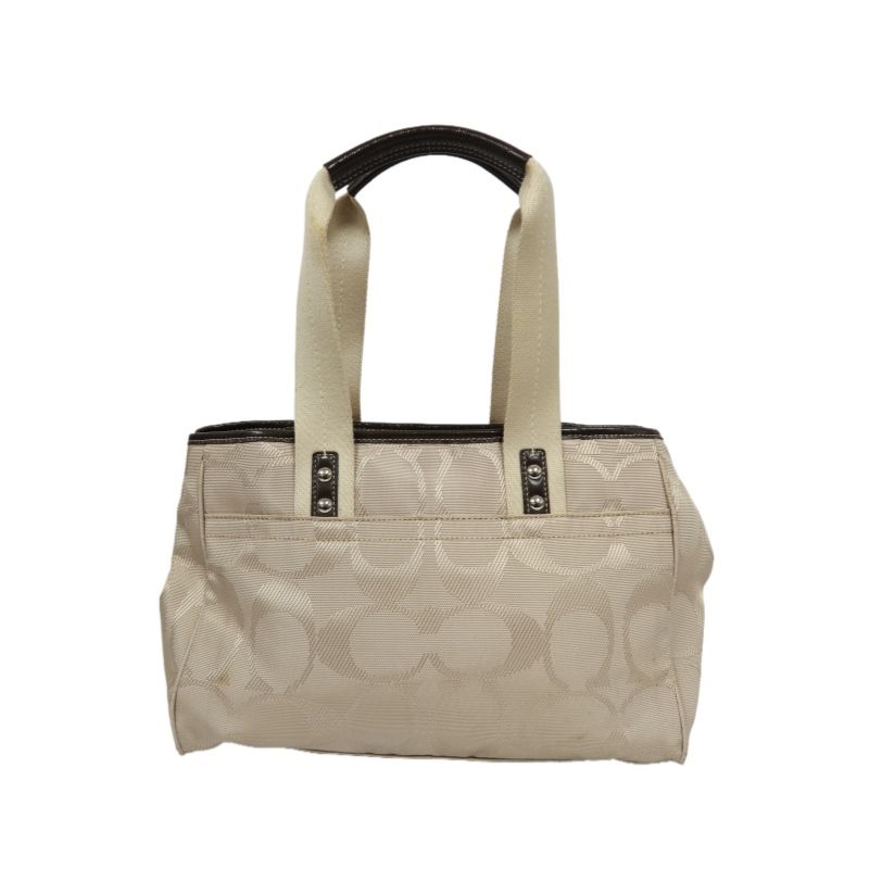COACH Beige Signature PVC Shoulder Handbag