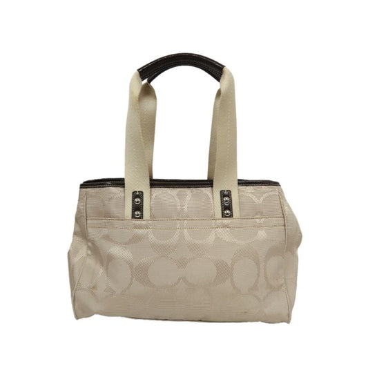 COACH Beige Signature PVC Shoulder Handbag