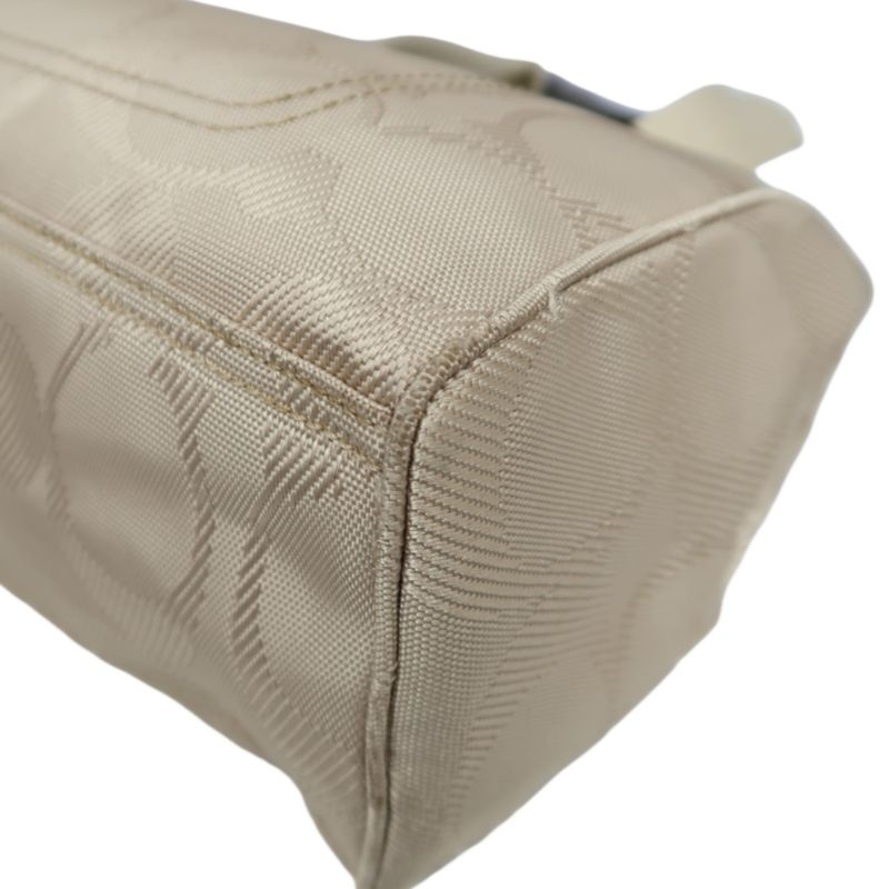 COACH Beige Signature PVC Shoulder Handbag
