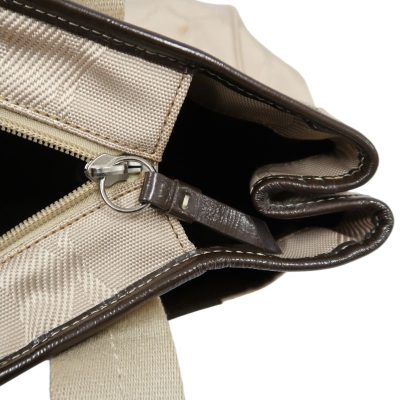 COACH Beige Signature PVC Shoulder Handbag
