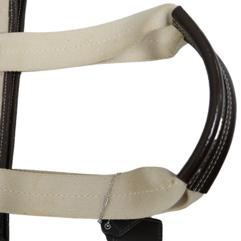 COACH Beige Signature PVC Shoulder Handbag