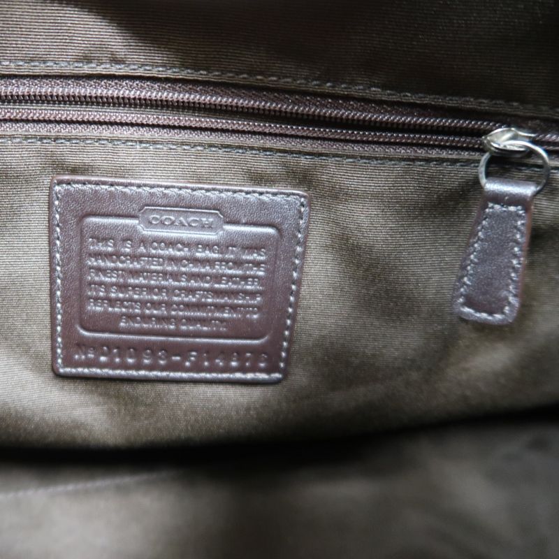 COACH Beige Signature PVC Shoulder Handbag