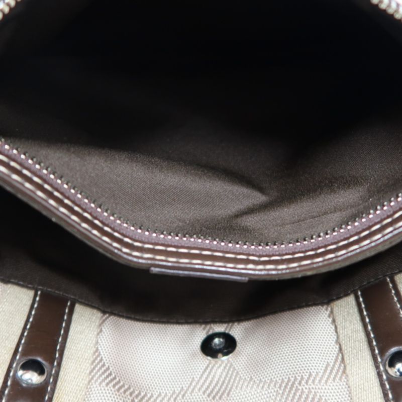 COACH Beige Signature PVC Shoulder Handbag