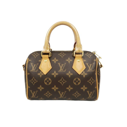 LOUIS VUITTON Speedy 20 Handbag, Monogram Coated Canvas, Brown, With Pink Shoulder Strap
