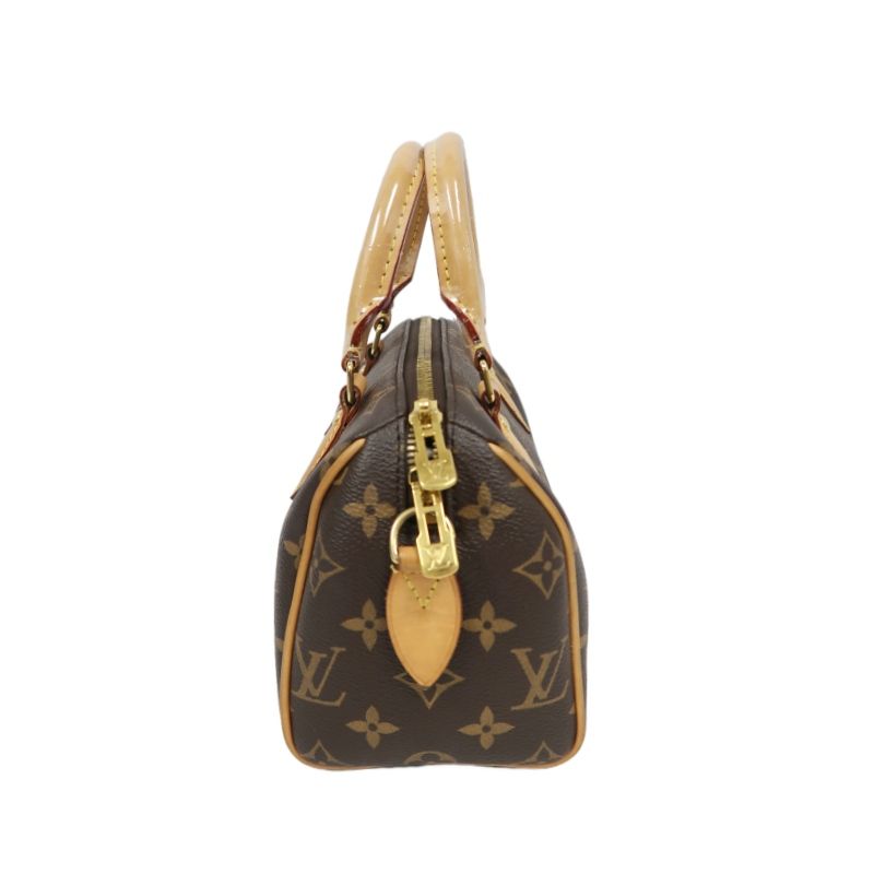 LOUIS VUITTON Speedy 20 Handbag, Monogram Coated Canvas, Brown, With Pink Shoulder Strap