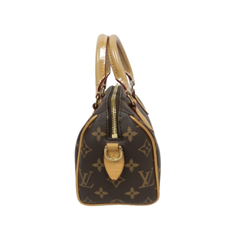 LOUIS VUITTON Speedy 20 Handbag, Monogram Coated Canvas, Brown, With Pink Shoulder Strap