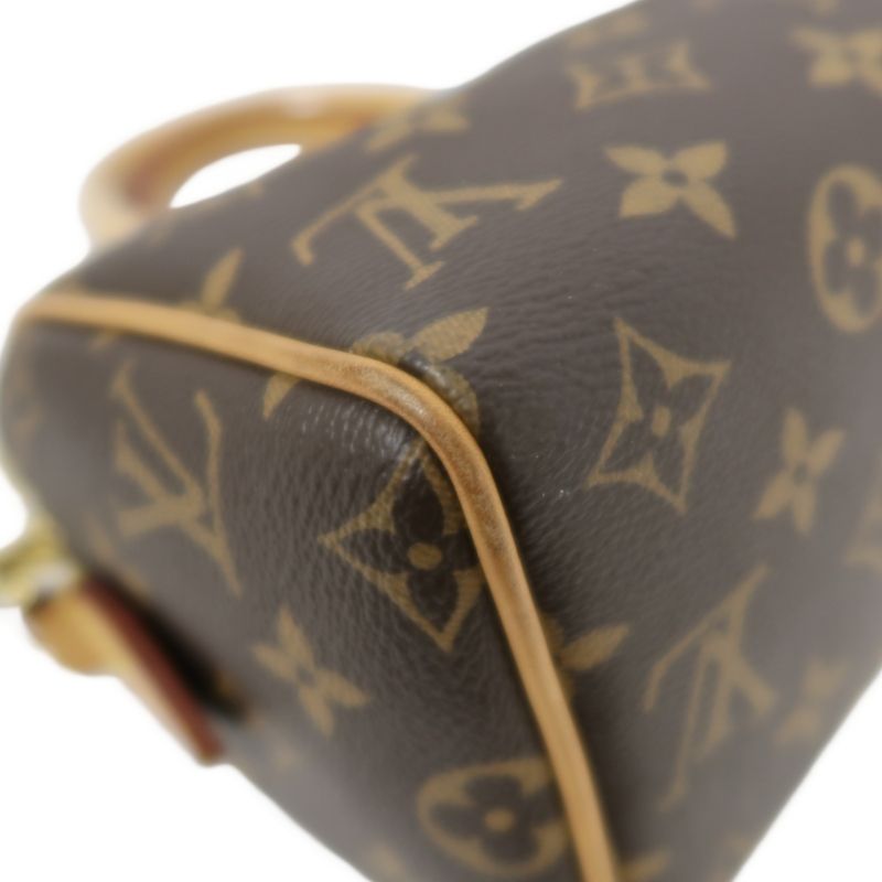 LOUIS VUITTON Speedy 20 Handbag, Monogram Coated Canvas, Brown, With Pink Shoulder Strap