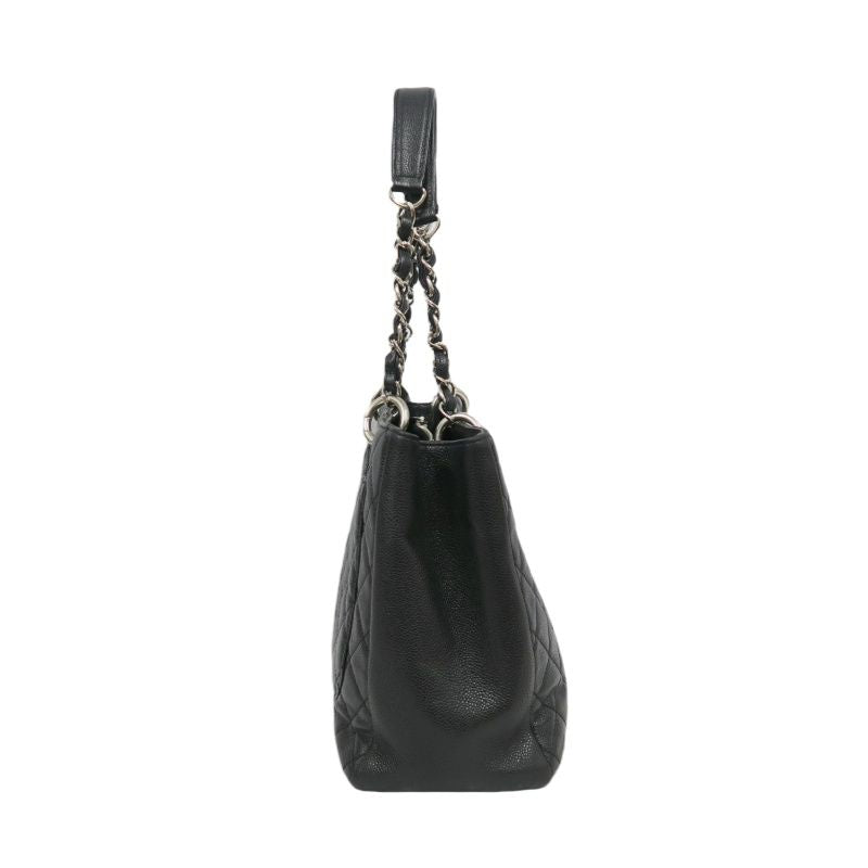 CHANEL CST Tote Bag, Black Caviar Leather with Silver-tone Hardware