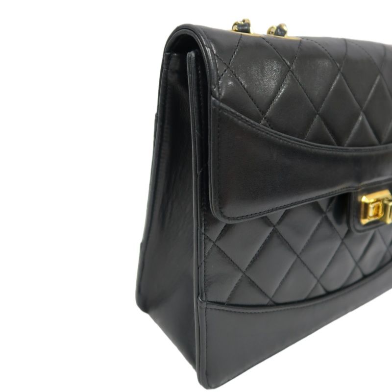 CHANEL 2.55 Quilted Crossbody Bag, Lambskin, Black with Gold Hardware, Authenticity Card Included