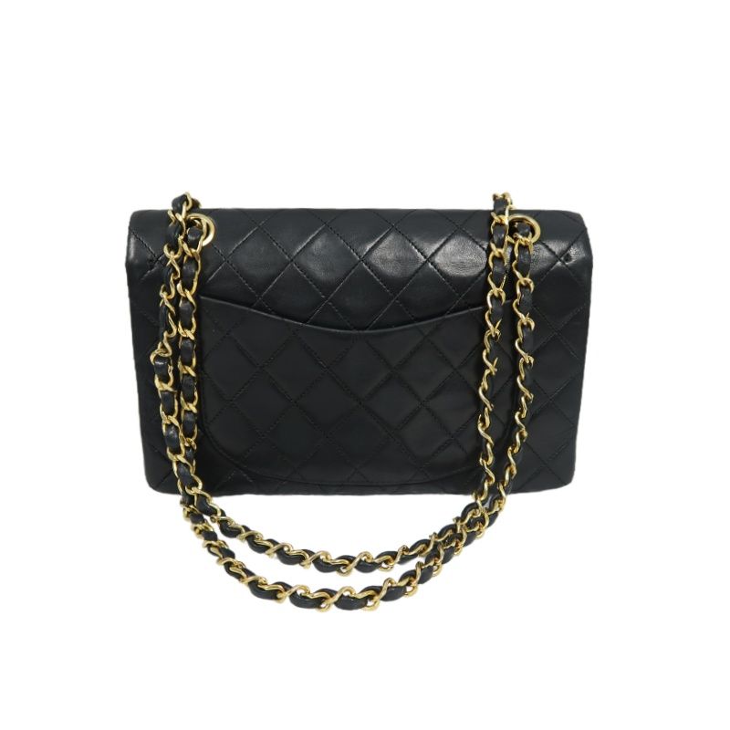CHANEL Classic Flap 23 Shoulder Bag, Lambskin, Black, Gold Hardware