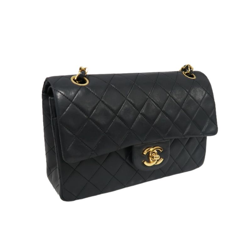 CHANEL Classic Flap 23 Shoulder Bag, Lambskin, Black, Gold Hardware