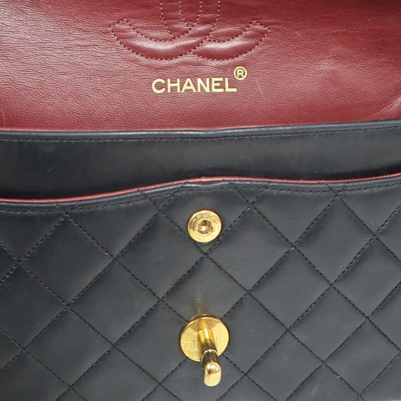 CHANEL Classic Flap 23 Shoulder Bag, Lambskin, Black, Gold Hardware
