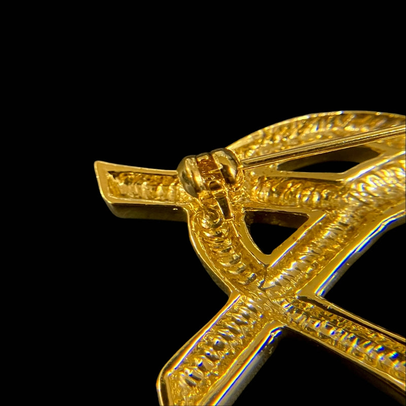 YSL Brooch, Gold Hardware, Gold Alloy, Logo Design