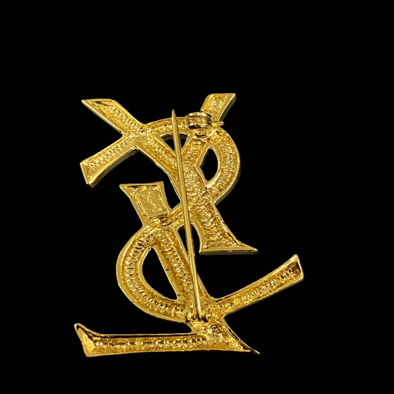 YSL Brooch, Gold Hardware, Gold Alloy, Logo Design