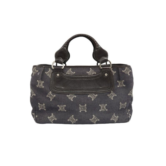 CELINE Bogie Handbag, Blue Denim with Macadam Pattern
