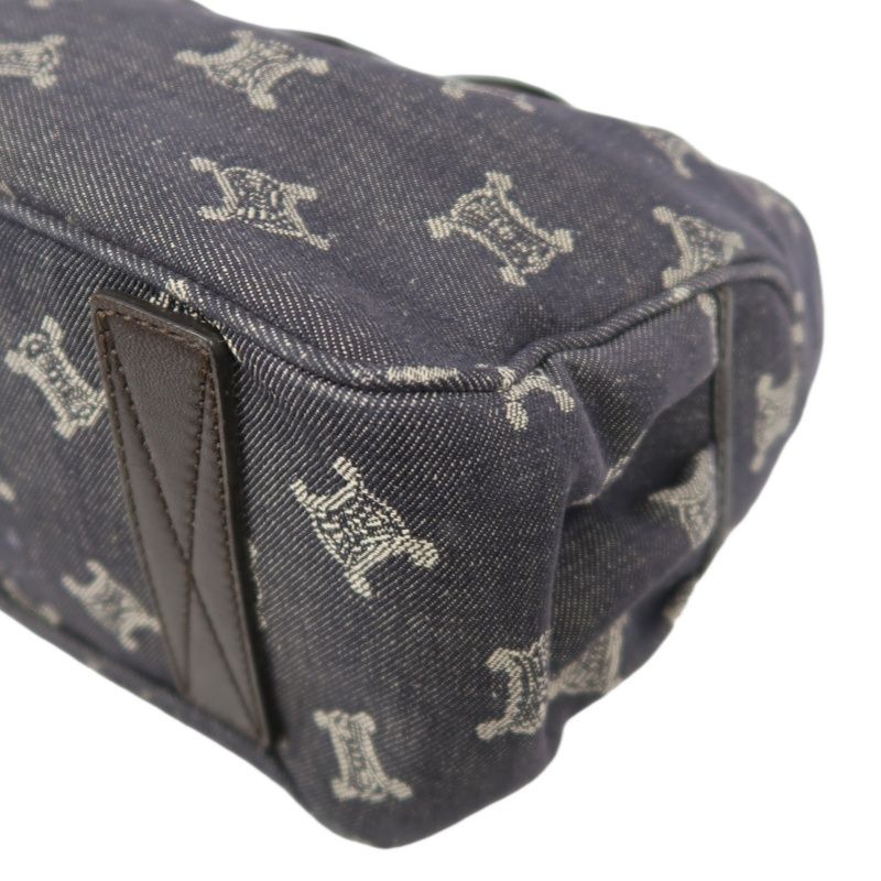 CELINE Bogie Handbag, Blue Denim with Macadam Pattern