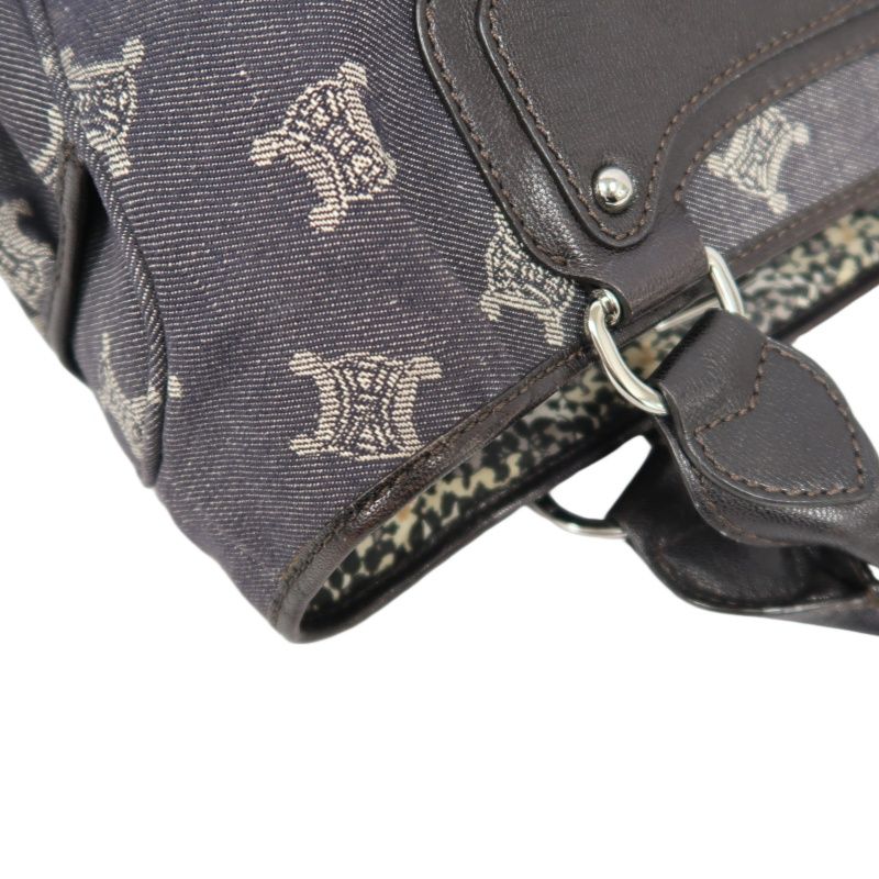 CELINE Bogie Handbag, Blue Denim with Macadam Pattern