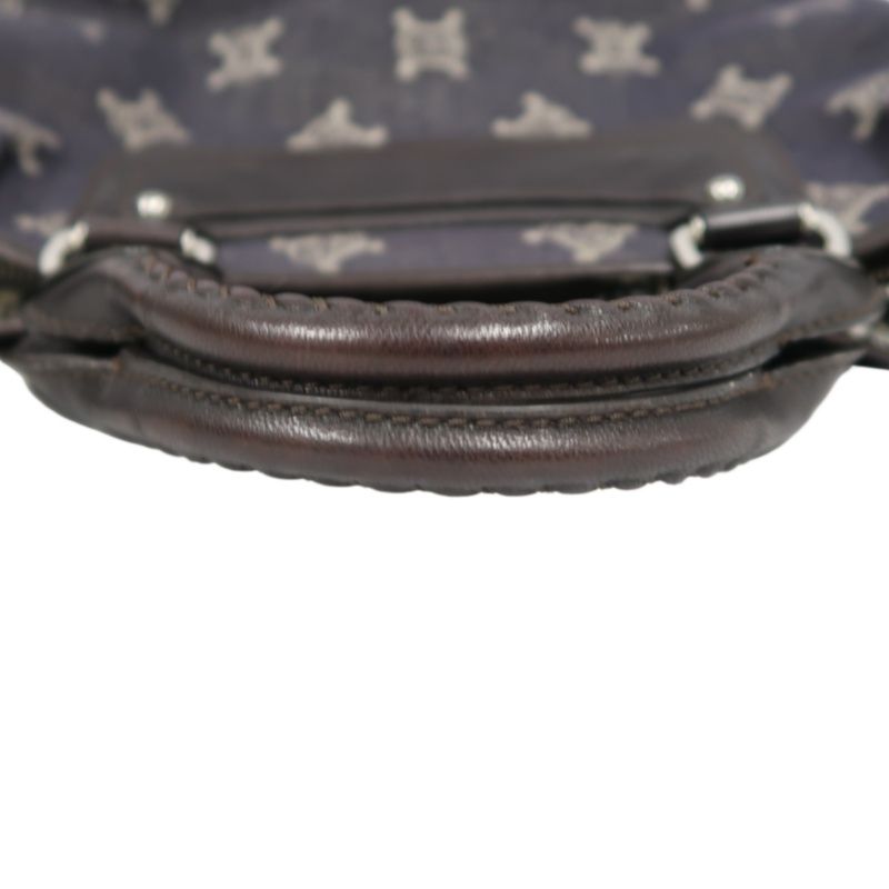 CELINE Bogie Handbag, Blue Denim with Macadam Pattern