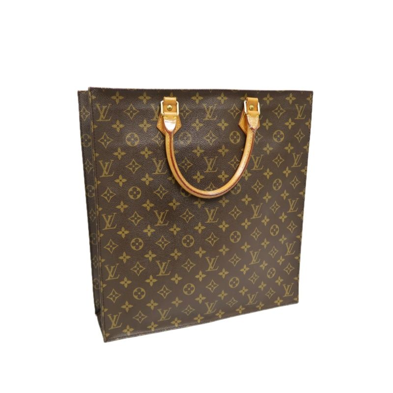 LOUIS VUITTON Sac Plat Handbag, Brown Monogram PVC Coated Canvas