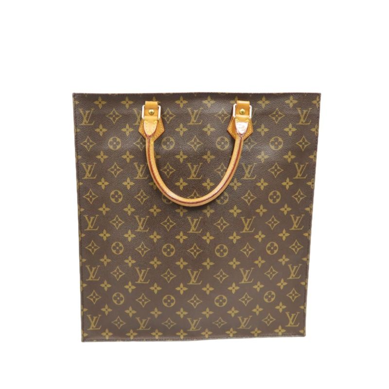 LOUIS VUITTON Sac Plat Handbag, Brown Monogram PVC Coated Canvas