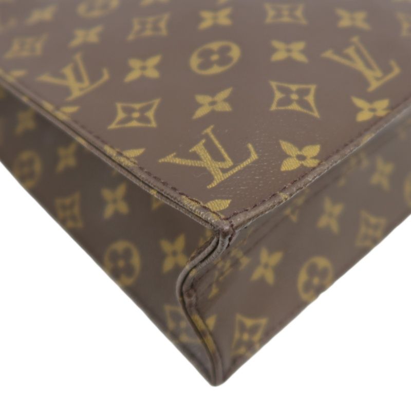 LOUIS VUITTON Sac Plat Handbag, Brown Monogram PVC Coated Canvas