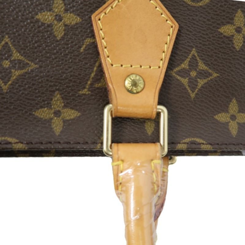 LOUIS VUITTON Sac Plat Handbag, Brown Monogram PVC Coated Canvas