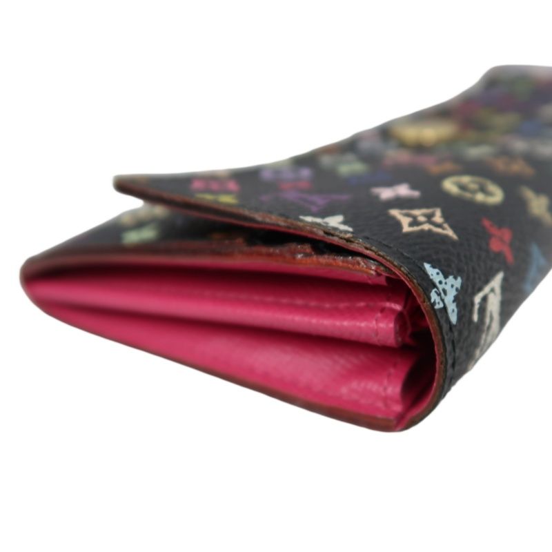 LOUIS VUITTON Multicolore Long Wallet, Black, with LY Initials, PVC-Coated Canvas
