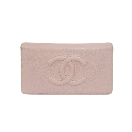 CHANEL Pink Long Wallet, Caviar Leather