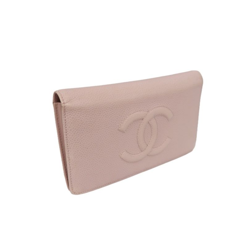 CHANEL Pink Long Wallet, Caviar Leather