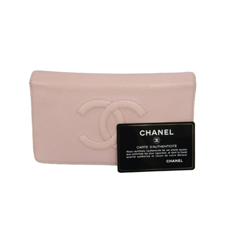 CHANEL Pink Long Wallet, Caviar Leather