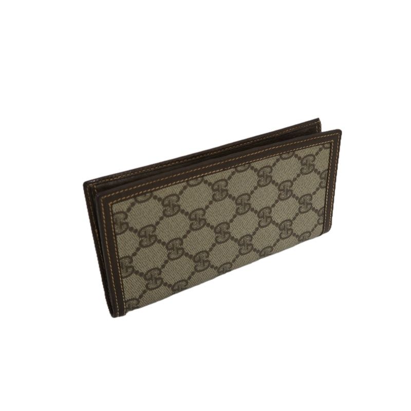 GUCCI Brown GG Supreme Canvas Wallet