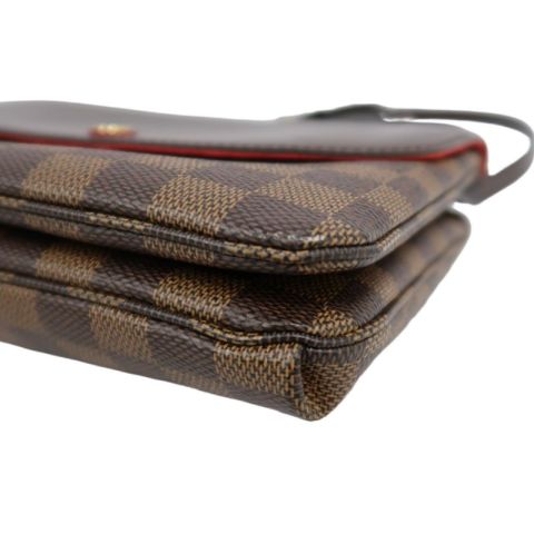 LOUIS VUITTON Damier Ebene Twice Brown Crossbody Bag