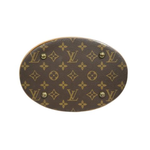 LOUIS VUITTON Bucket PM Monogram Shoulder Tote - Brown Coated Canvas with Pouch