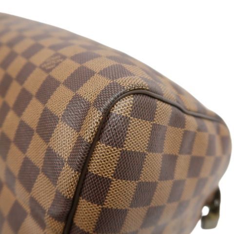 LOUIS VUITTON Speedy 30 Handbag, Damier Ebene Coated Canvas, Brown, No Lock and Keys, With Dust Bag
