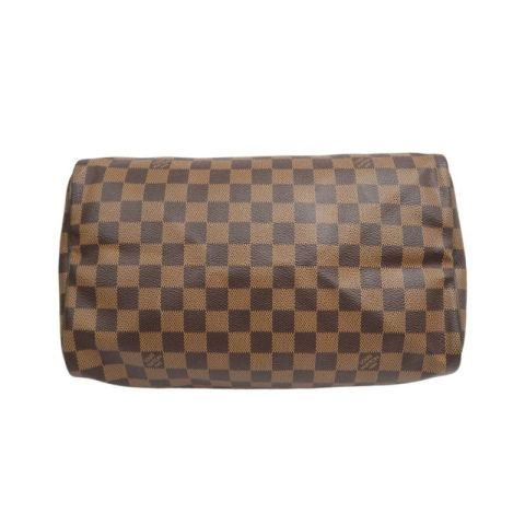 LOUIS VUITTON Speedy 30 Handbag, Damier Ebene Coated Canvas, Brown, No Lock and Keys, With Dust Bag