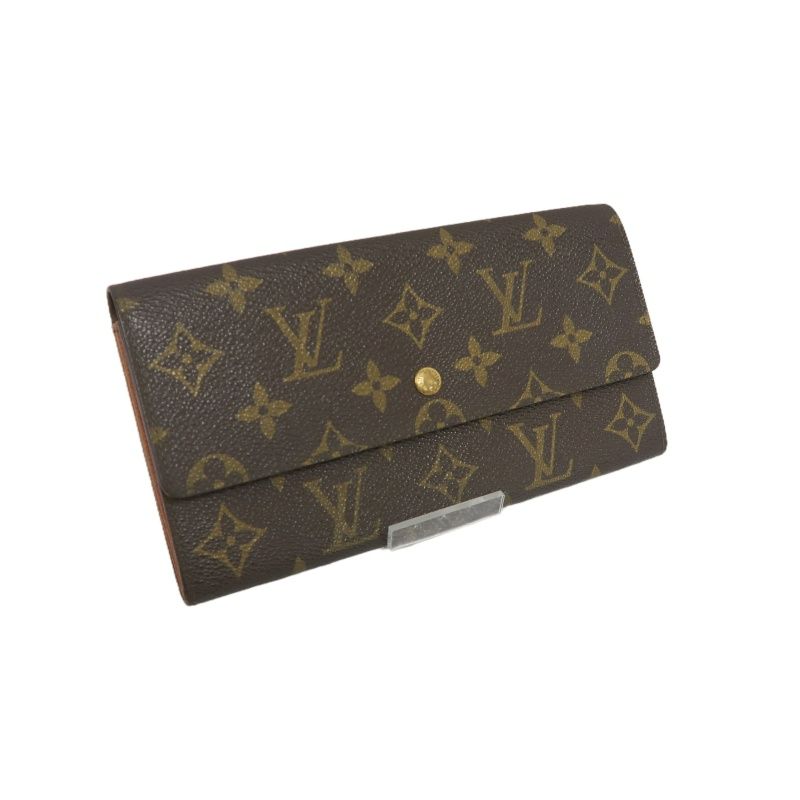 LOUIS VUITTON Monogram Long Wallet, Brown, Canvas Coated with PVC