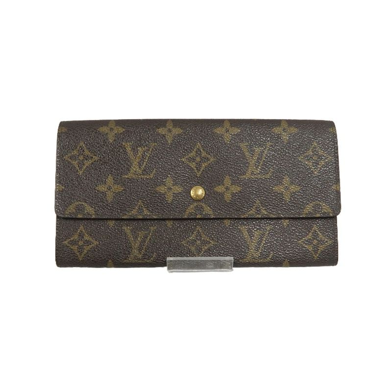LOUIS VUITTON Monogram Long Wallet, Brown, Canvas Coated with PVC