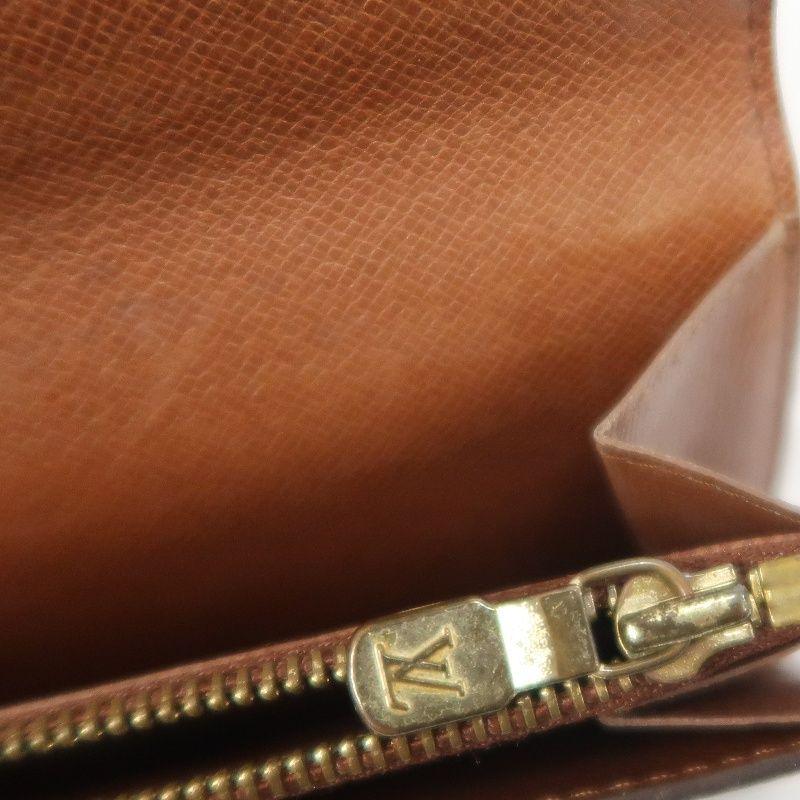 LOUIS VUITTON Monogram Long Wallet, Brown, Canvas Coated with PVC
