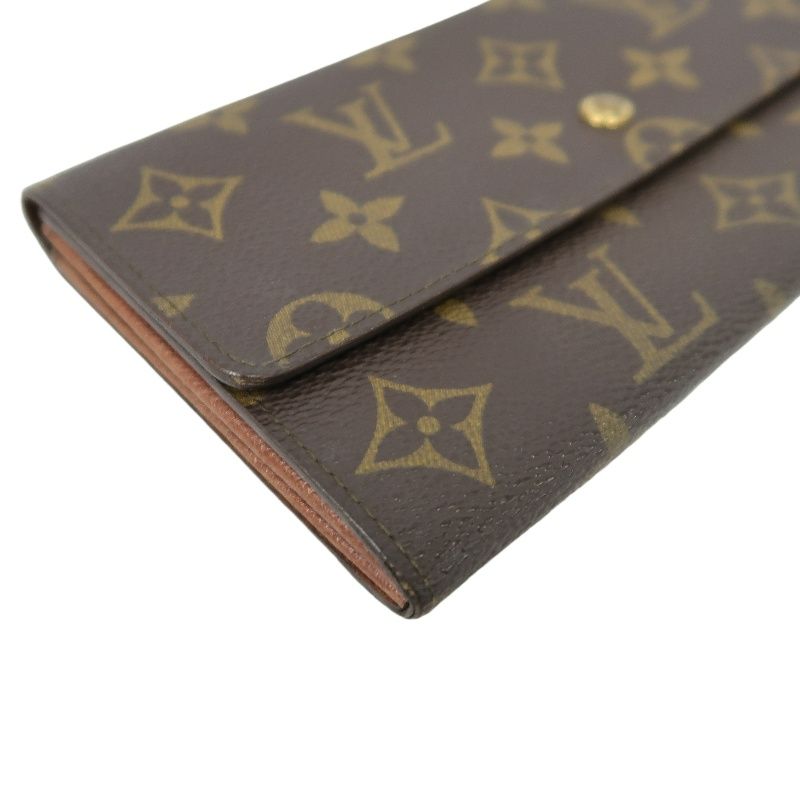 LOUIS VUITTON Monogram Long Wallet, Brown, Canvas Coated with PVC