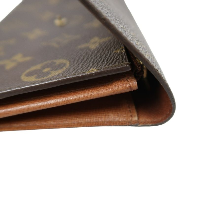 LOUIS VUITTON Monogram Long Wallet, Brown, Canvas Coated with PVC