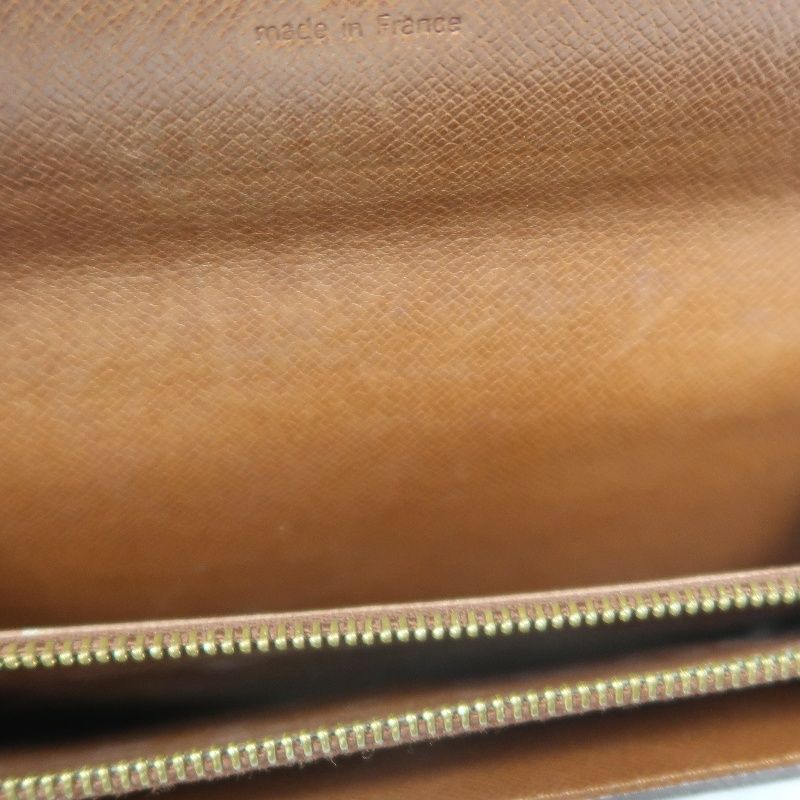 LOUIS VUITTON Monogram Long Wallet, Brown, Canvas Coated with PVC