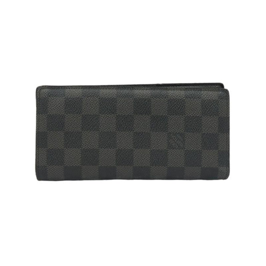 LOUIS VUITTON Damier Graphite Portefeuille Brother Black Long Wallet