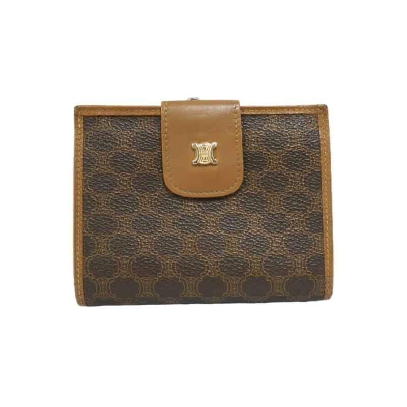 CELINE Brown Triomphe Canvas Bifold Wallet